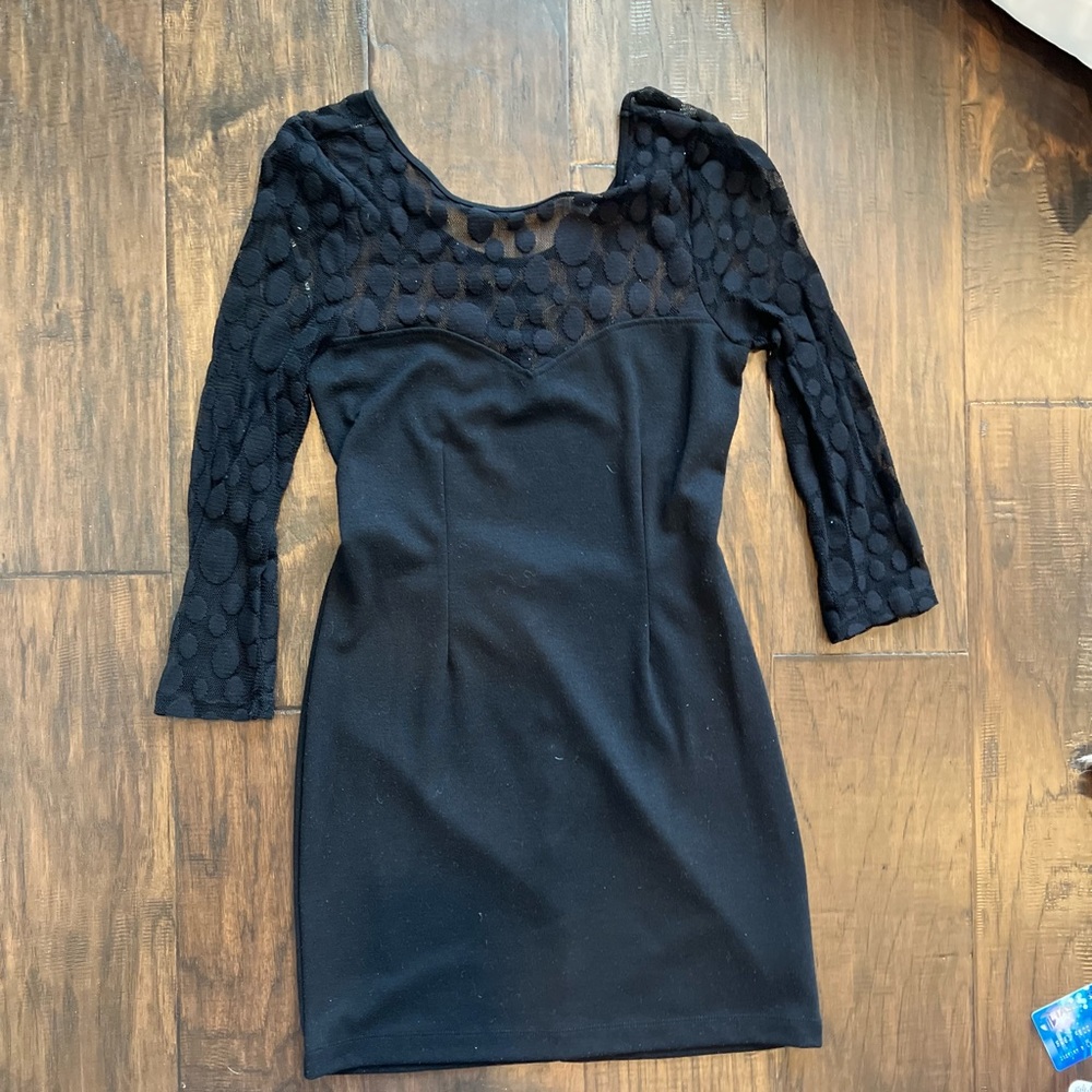 Black dress with lace sleeves